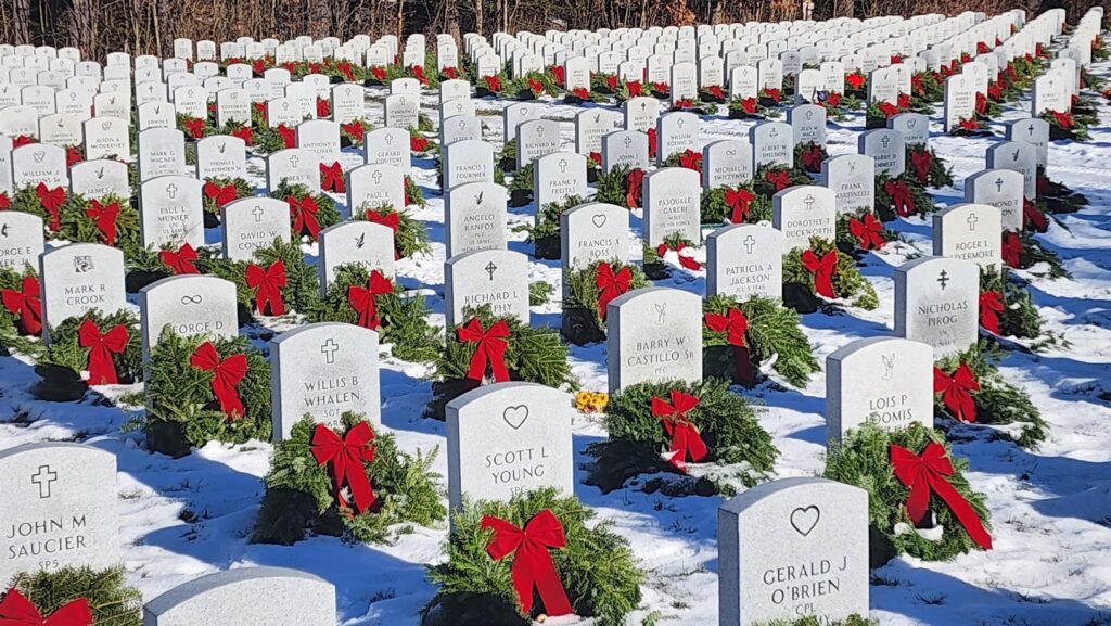 Photo of wreaths for boscawen placed at markers