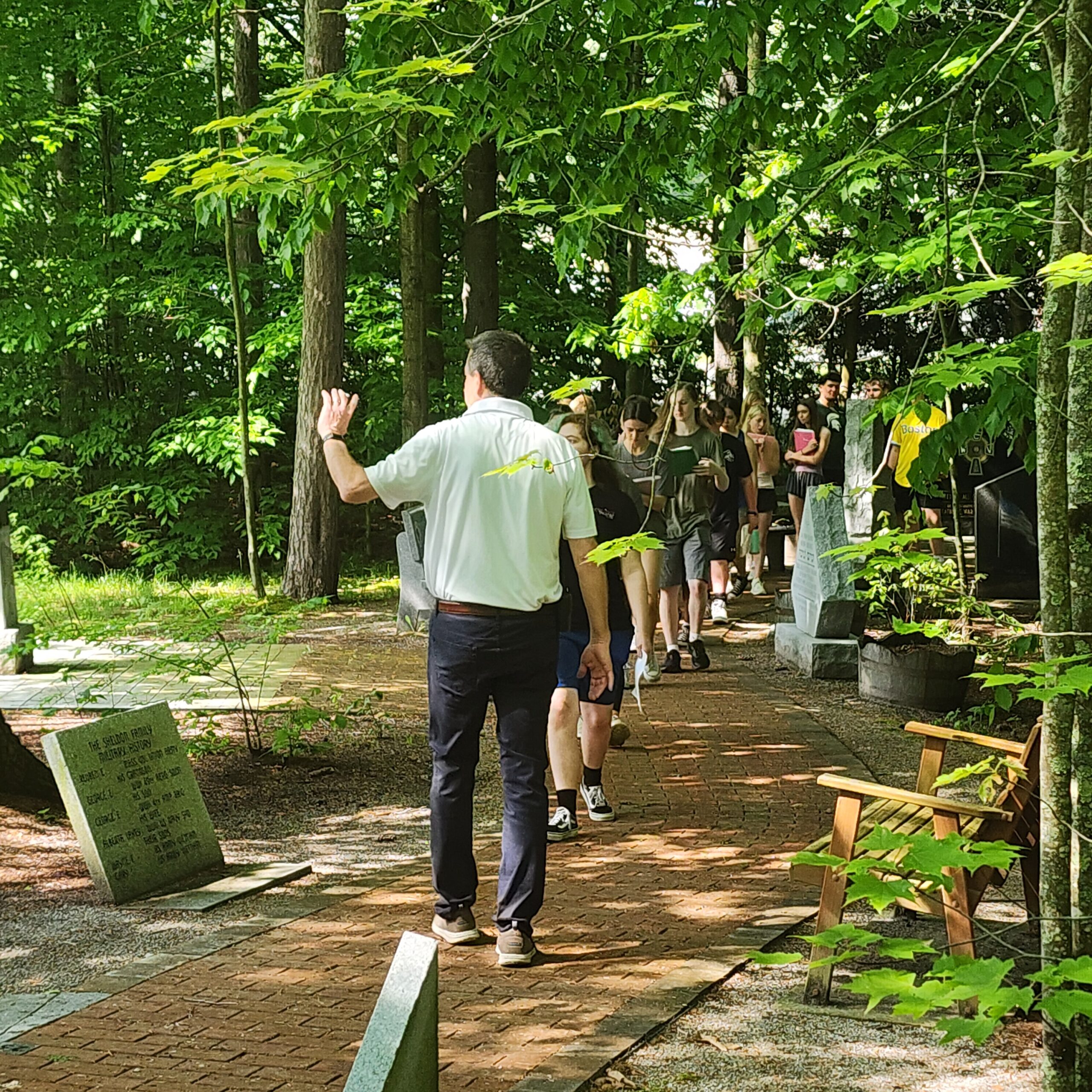 Memorial Walkway tour at the New Hampshire State Veterans Cemetery