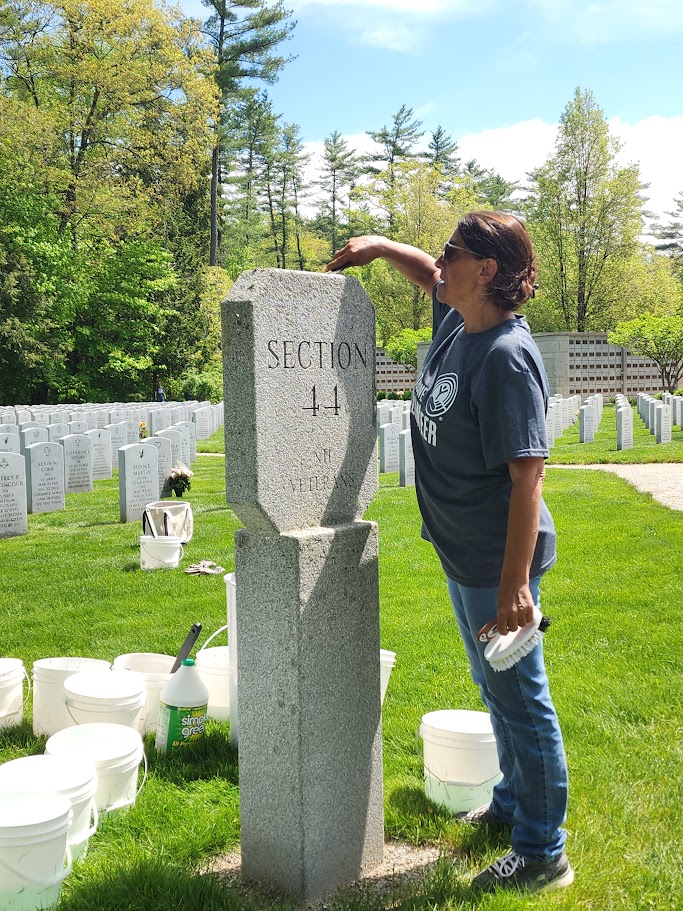Spring Cleanup at the New Hampshire STate Veterans Cemetery